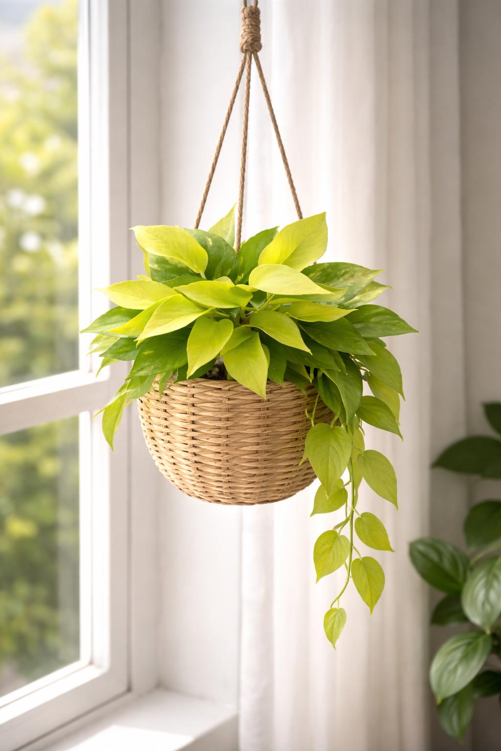 Vibe nhẹ nhàng với giỏ mây treo